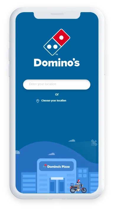 Dominos pizza app order page