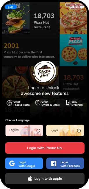 Pizza hut app login