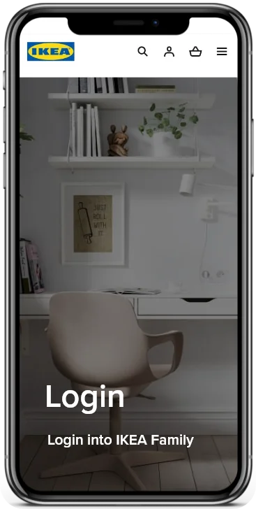 IKEA Mobile App Login Screen
